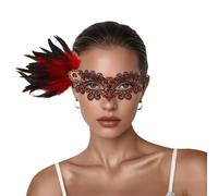 Maschere Veneziana, Elegante Maschera con Pizzo e Cristalli Scintillanti per Feste in Maschera a metà Decorata con Intricati e Dettagli Lusso