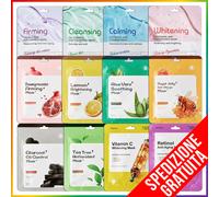 Maschere Viso in Tessuto 12 Pezzi Maschera Viso idratante pelle morbida e liscia