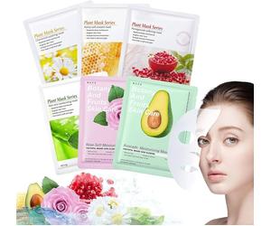 MASCHERE VISO TESSUTO BELLEZZA ASSORTITE BOX MISTERIOSA IDEA REGALO MISTERY 10PZ