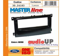 MASCHERINA AUTORADIO ADATTATORE 1 DIN FORD FOCUS 2007 IN POI UN DIN COLORE NERO