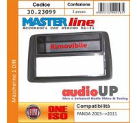 MASCHERINA AUTORADIO 1 DIN FIAT PANDA DAL 2003 AL 2011. SINGOLO DIN RADIO.