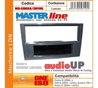 MASCHERINA AUTORADIO 1 DIN OPEL CORSA D DAL 2011 IN POI ADATTATORE GRIGIO LUCIDO