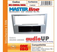 MASCHERINA AUTORADIO 1 DIN OPEL ZAFIRA 2005->2011 ADATTATORE SILVER LUCIDO
