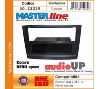 MASCHERINA AUTORADIO 1 DIN PER FIAT DOBLO' 2015 IN POI ADATTATORE NERO OPACO.
