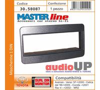 MASCHERINA AUTORADIO 1 DIN PER AVENSIS VERSO DAL 2001 AL 2005