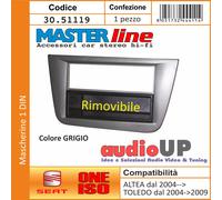 MASCHERINA AUTORADIO 1 DIN SEAT TOLEDO DAL 2004 AL 2009. ADATTATORE UN DIN
