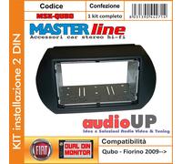 MASCHERINA RADIO 2 DIN ADATTATORE FIAT FIORINO 2009 IN POI DUE DIN GRIGIO SCURO