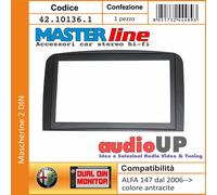 MASCHERINA AUTORADIO 2 DIN ALFA ROMEO 147 DAL 2006 IN POI. DUE DIN ANTRACITE TOP