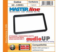 MASCHERINA AUTORADIO 2 DIN ALFA ROMEO 159 ADATTATORE DOPPIO DIN COMPLETO 2 PEZZI