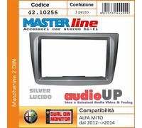 Mascherina Autoradio Masterline 2 DIN Fit Alfa Romeo Mito >'12 Grigio Lucido