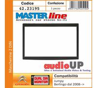 MASCHERINA AUTORADIO 2 DIN CITROEN JUMPY 08 IN POI ADATTATORE DUE DIN MASTERLINE