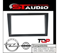 Mascherina Autoradio 2 DIN Col ANTRAC. Opel AGILA ASTRA VECTRA SIGNUM TIGRA ECC.