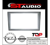 Mascherina Autoradio 2 DIN Col ARGENTO Opel AGILA ASTRA VECTRA SIGNUM TIGRA ECC.