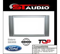 MASCHERINA AUTORADIO 2 DIN CON CORNICE IN TINTA FORD KUGA FINO AL 2012. SILVER