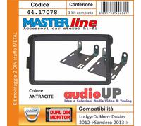 MASCHERINA AUTORADIO 2 DIN DACIA LODGY DAL 2012 IN POI - DUE DIN KIT CON STAFFE