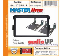 DACIA LODGY DAL 2012-KIT CORNICE AUTORADIO 2DIN - CON STAFFE -COLORE NERO LUCIDO