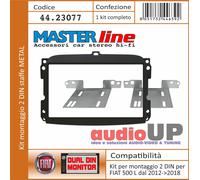 MASCHERINA AUTORADIO 2 DIN FIAT 500 L DAL 2012- 2018. KIT CON STAFFE METALLICHE