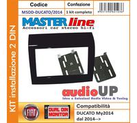 MASCHERINA AUTORADIO 2 DIN FIAT DUCATO 2014> ADATTATORE DUE DIN KIT INSTALLATION