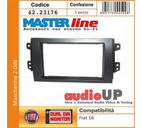 MASCHERINA AUTORADIO 2 DIN FIAT SEDICI ADATTATORE DUE DIN MASTERLINE