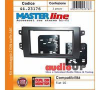 MASCHERINA AUTORADIO 2 DIN FIAT SEDICI KIT MONTAGGIO STEREO CON STAFFE IN ABS