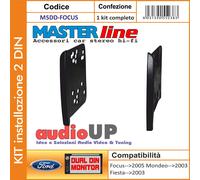 MASCHERINA AUTORADIO 2 DIN FORD FOCUS >2005 ADATTATORE DUE DIN KIT INSTALLATION