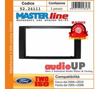 MASCHERINA AUTORADIO 2 DIN FUSION DAL 2006 CON CORNICE PER RADIO CINESI. NERO