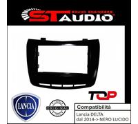 MASCHERINA AUTORADIO 2 DIN LANCIA DELTA DAL 2014 SENZA NAVIGATORE DI SERIE. NERO