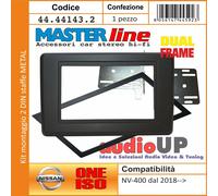 MASCHERINA AUTORADIO 2 DIN NISSAN NV400 CON STAFFE + CORNICE PER RADIO CINESI