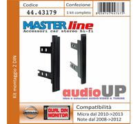 MASCHERINA AUTORADIO 2 DIN NISSAN TEANA DAL 2008 AL 2013. KIT DOPPIO DIN NERO.