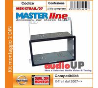 MASCHERINA AUTORADIO 2 DIN NISSAN X-TRAIL DAL 2007 IN POI DUE DIN KIT COMPLETO