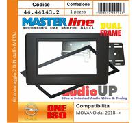 MASCHERINA AUTORADIO 2 DIN OPEL MOVANO DAL 2018> CON STAFFE E DOPPIA CORNICE