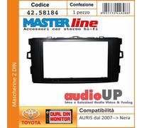 MASCHERINA AUTORADIO 2 DIN PER AURIS DAL 2007 IN POI. ADATTATORE DOPPIO DIN NERO