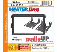 MASCHERINA AUTORADIO 2 DIN DACIA SPRING DAL 2021 IN POI - DUE DIN KIT CON STAFFE