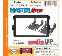 DACIA LODGY DAL 2012-KIT CORNICE AUTORADIO 2DIN - CON STAFFE -COLORE NERO LUCIDO