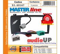 MASCHERINA AUTORADIO 2 DIN VOLVO V70 2000->2007 CORNICE RADIO CINESI + ACCESSORI