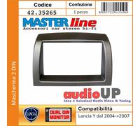 MASCHERINA AUTORADIO ADATTATORE 2 DIN LANCIA Y 2003->2007. ANTRACITE