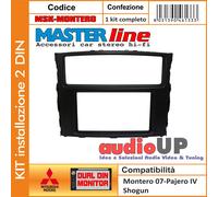 MASCHERINA AUTORADIO ADATTATORE 2 DIN MITSUBISHI PAJERO IV FULL KIT INSTALLATION
