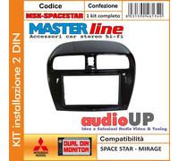 MASCHERINA AUTORADIO ADATTATORE 2DIN MITSUBISHI MIRAGE 2014> KIT INSTALLATION