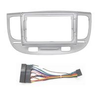 Mascherina Autoradio Android 2DIN Da 9 Pollici Cornice Stereo Plancia Per Kia Per Rio 2 2005 2006 2007 LIANGYIMEI(Silver with cable)