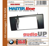 MASCHERINA AUTORADIO KIT ADATTATORE 2 DIN PER BMW 5 E39 dal 1997 AL 2003 NO NAVI