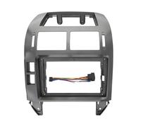 Mascherina Autoradio Kit Montaggio Per Cruscotto Di Navigazione Per Auto Per Lettore Multimediale Android 9 Pollici Per Polo 2004 2005 2006 2007 2008 2009 2010(Frame-silver-cord)