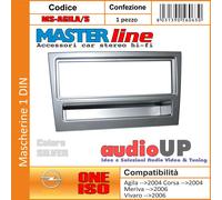 MASCHERINA AUTORADIO MONTAGGIO 1 DIN PER OPEL MERIVA FINO AL 2006. SILVER CHIARO