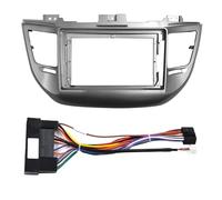 Mascherina Autoradio Per HYUNDAI Per Tucson 2015 2016 2017, GPS, Lettore MP5, Stereo, Pannello 2 DIN Montaggio Autoradio(Frame-cord-silver)