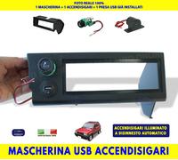 Mascherina Autoradio Vecchia per Panda Classic Nero Accendisigari USB Kit per