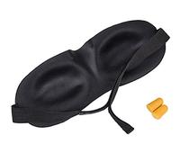 Mascherina da viaggio regolabile in 3D con la forma degli occhi, con tappi per le orecchie, copre la luce e concilia