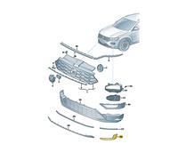 Mascherina finitura destra paraurto anteriore per versione Rline originale vw tr