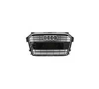 Mascherina Griglia Nera Lucida Con Cornice Cromata per audi A1 2014 In Poi