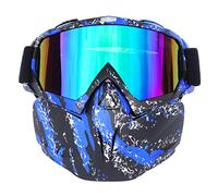 Mascherina Moto, Mascherina Motocross Adulti Casco da moto Dust Antifulto Maschera viso Respiratore Respiratore Motocross Goggles Glasses Safety Protective Eyewear Full Face(Blue and black)
