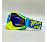 MASCHERINA OCCHIALI DA CROSS ENDURO DH MTB LENTE SPECCHIATA ORO ARGENTO BLU MOTO