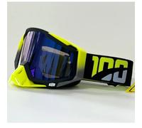 MASCHERINA OCCHIALI DA CROSS ENDURO DH MTB LENTE SPECCHIATA ORO ARGENTO BLU MOTO